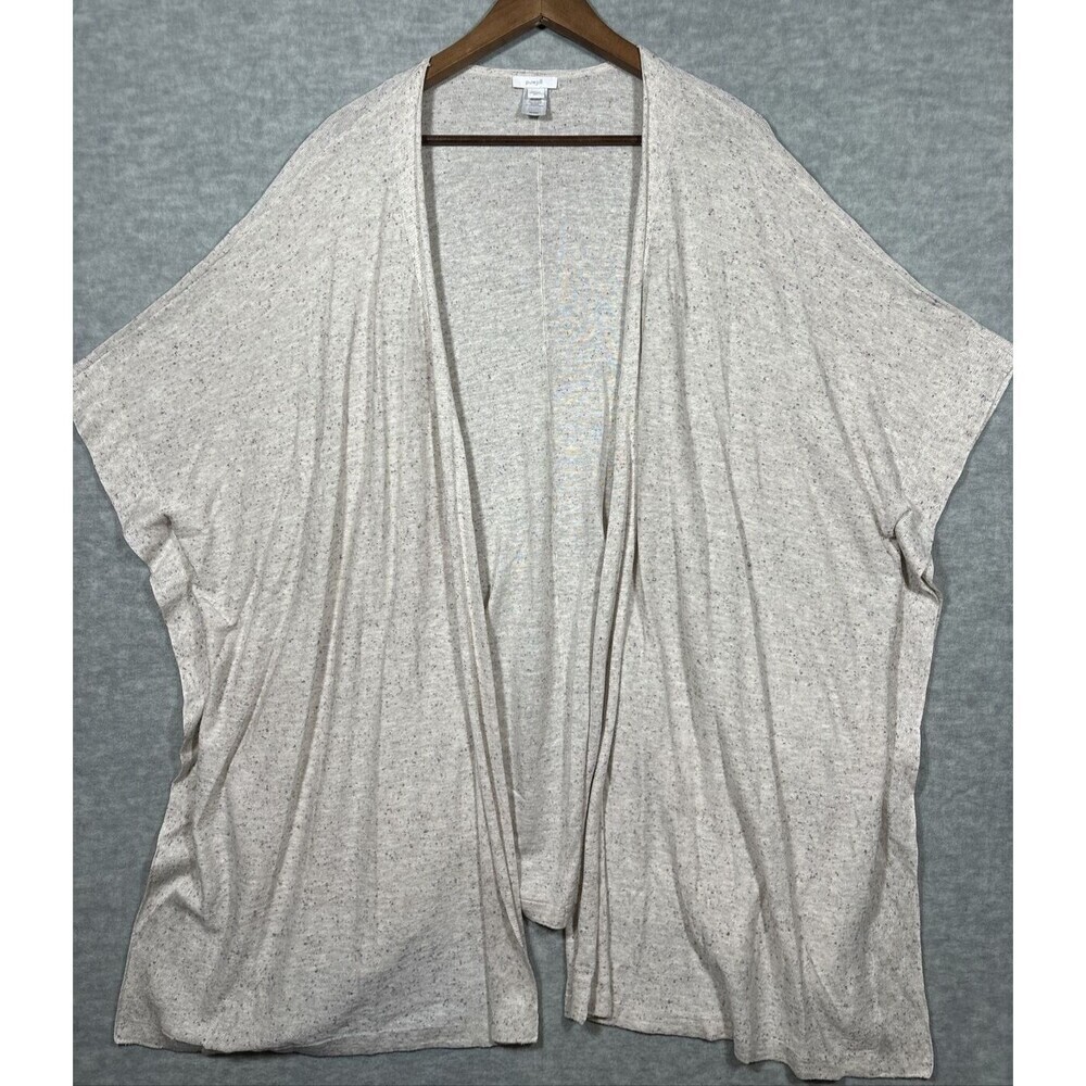 Pure J. Jill Open Front Cardigan Speckled Sweater Boho Lagenlook Casual M/L